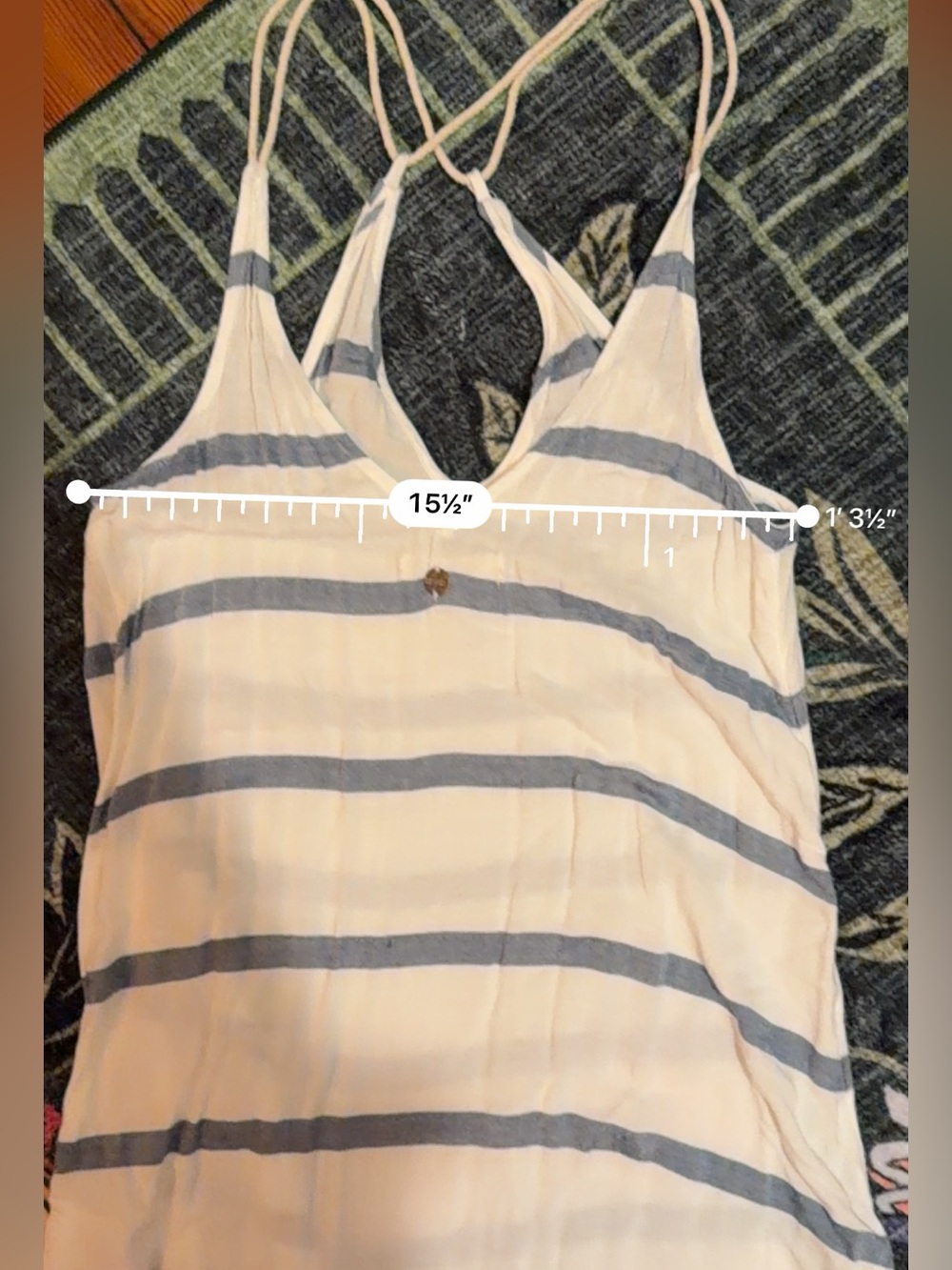 🌊 Rip Curl Striped Maxi Dress Blue Peach Small - Picture 5 of 6